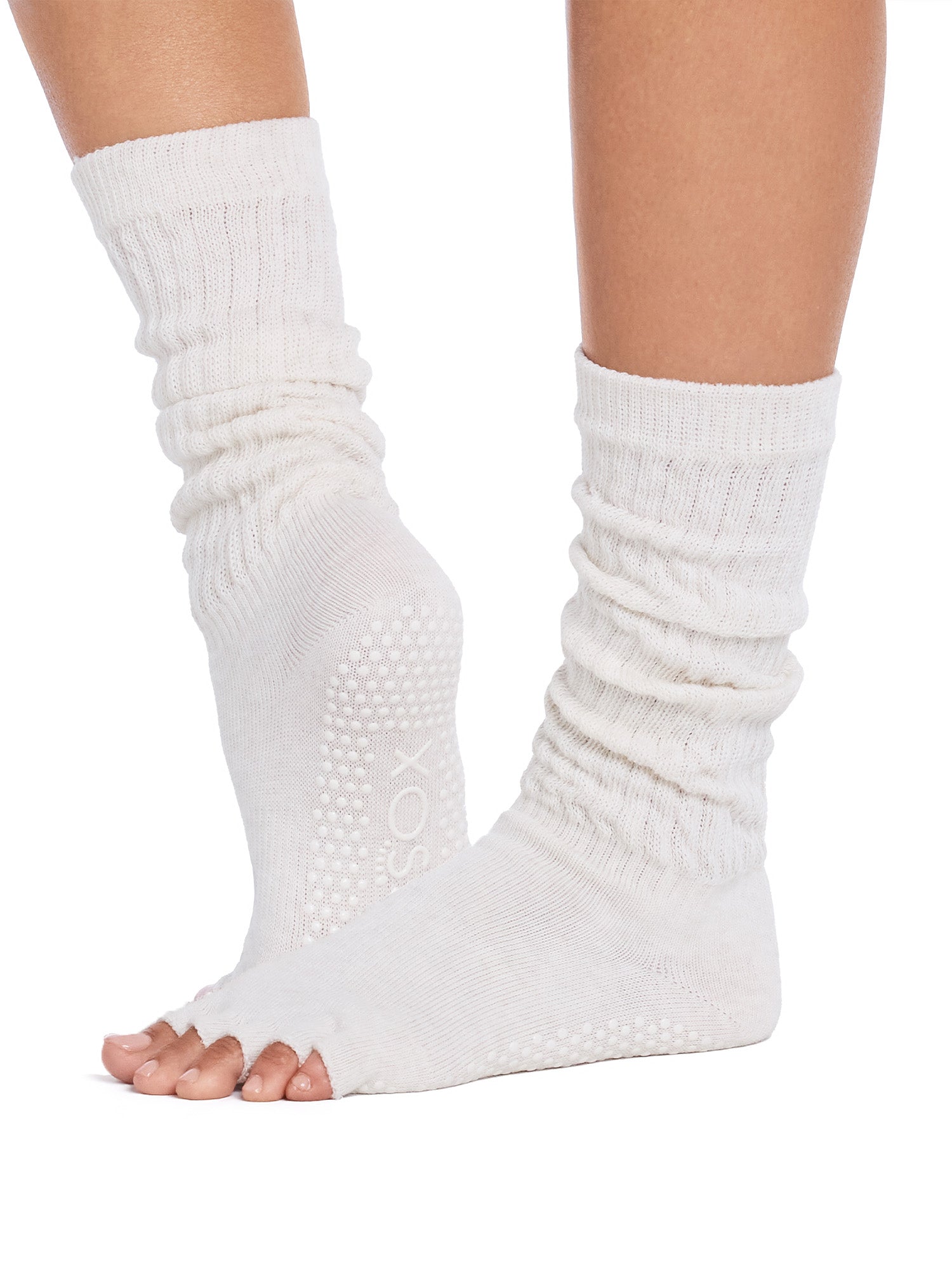 [ToeSox] Slouch スラウチ（Half-Toe／つま先なし） グリップ ソックス／ ヨガ ピラティス 滑り止め付 靴下 クルー丈 26FW_D1