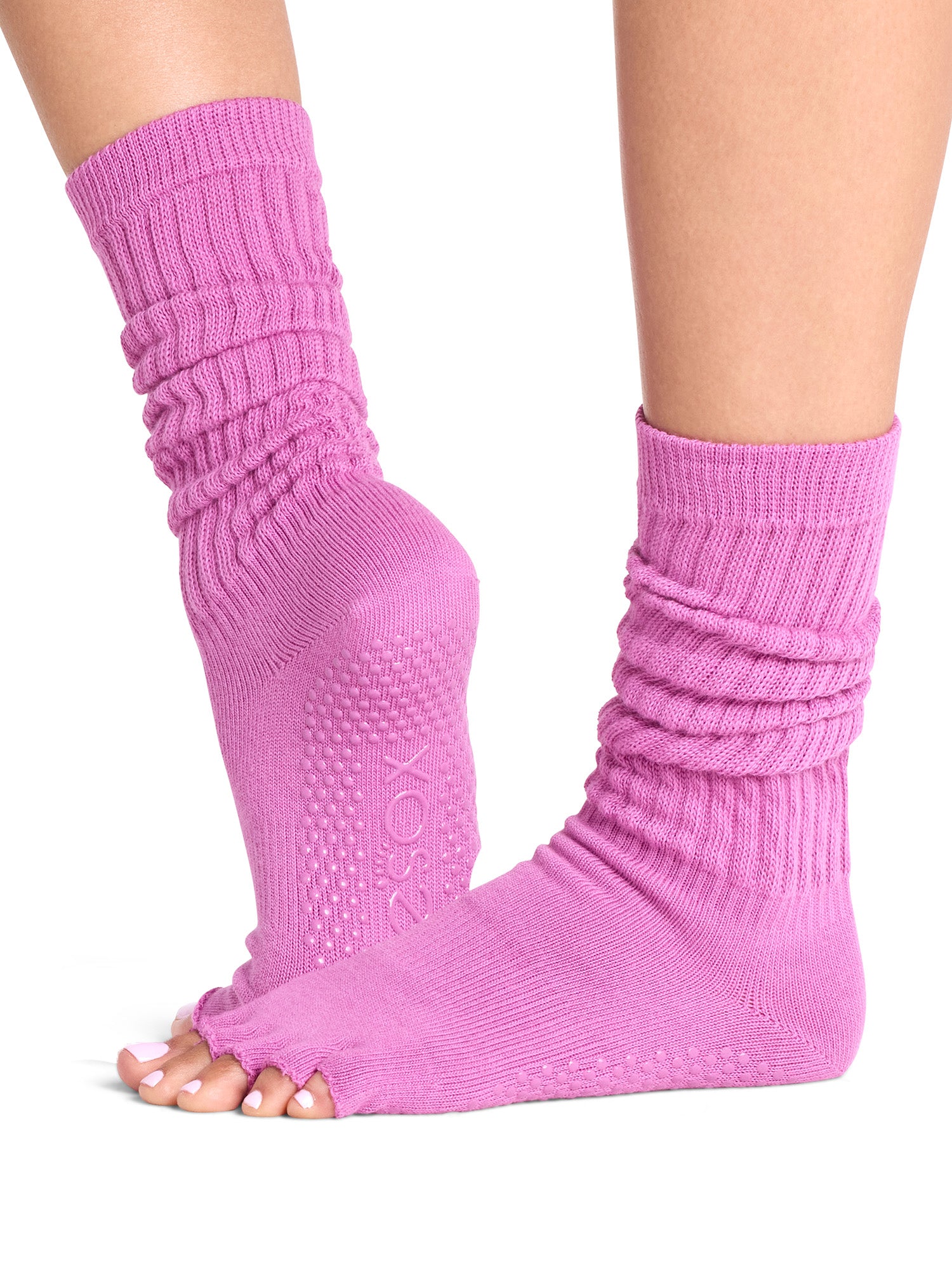 [ToeSox] Slouch スラウチ（Half-Toe／つま先なし） グリップ ソックス／ ヨガ ピラティス 滑り止め付 靴下 クルー丈 26FW_D1