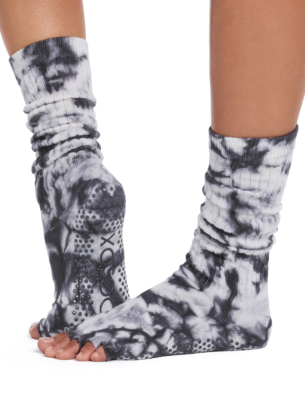[ToeSox] Slouch スラウチ（Half-Toe／つま先なし） グリップ ソックス／ ヨガ ピラティス 滑り止め付 靴下 クルー丈 26FW_D2