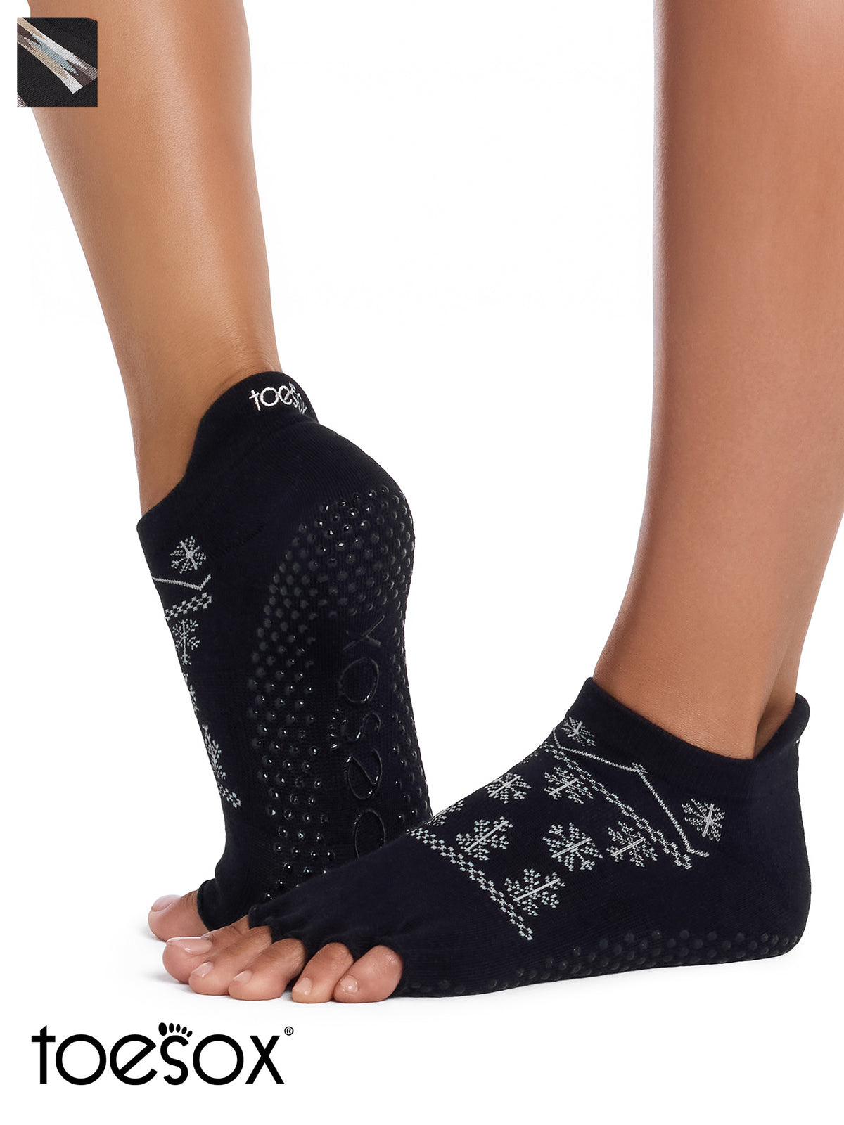 [ToeSox] Low Rise Ultra Fine Knit ローライズ ウルトラファインニット（Half-Toe／つま先なし） グリップ ソックス ／ ヨガ ピラティス 滑り止め付 靴下 26FW_D2