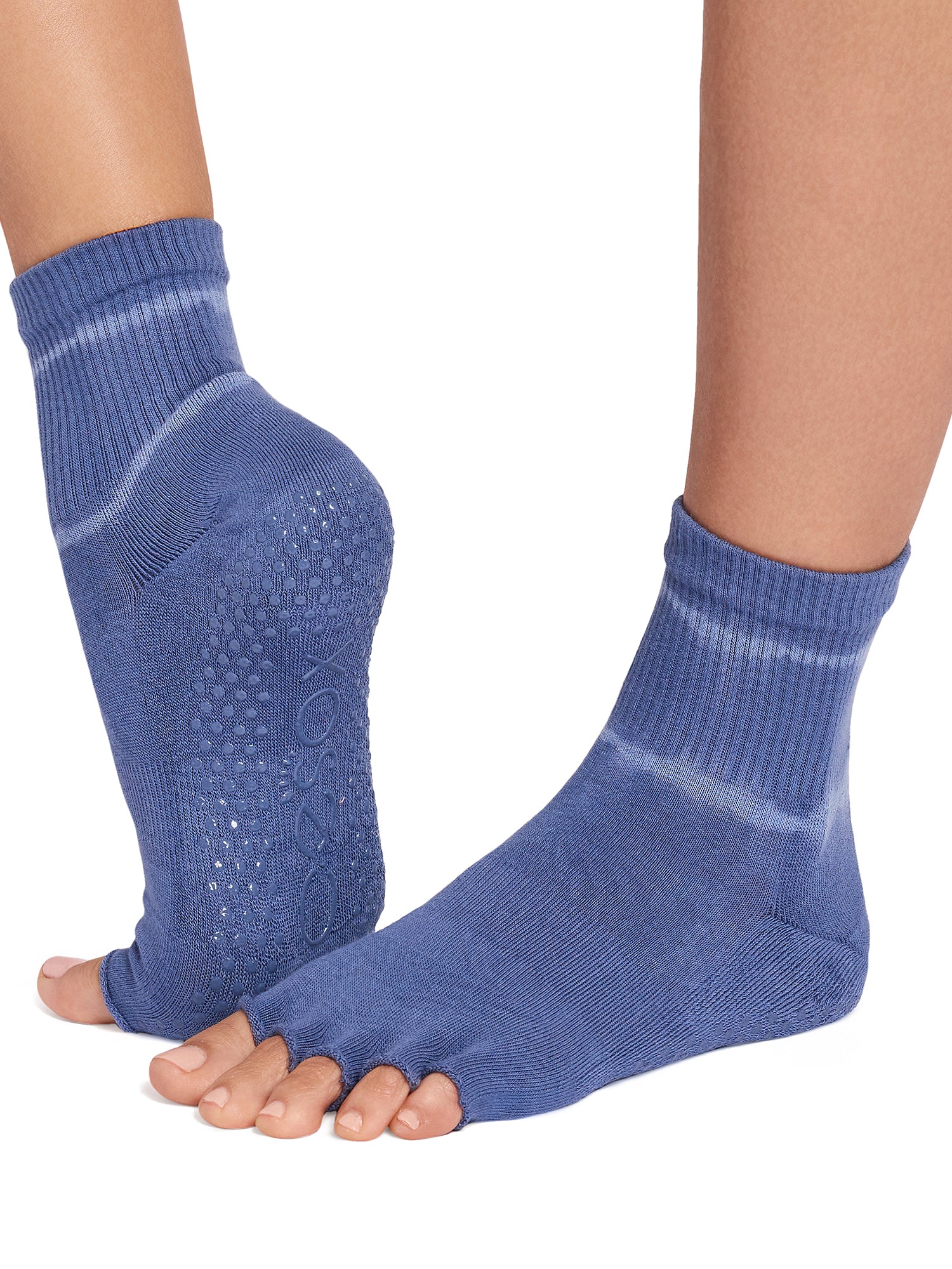 [ToeSox] Melody Ultra Fine Knit メロディー ウルトラファインニット（Half-Toe／つま先なし） グリップ ソックス／ ヨガ ピラティス 滑り止め付 靴下 クルー丈 26SS_D2