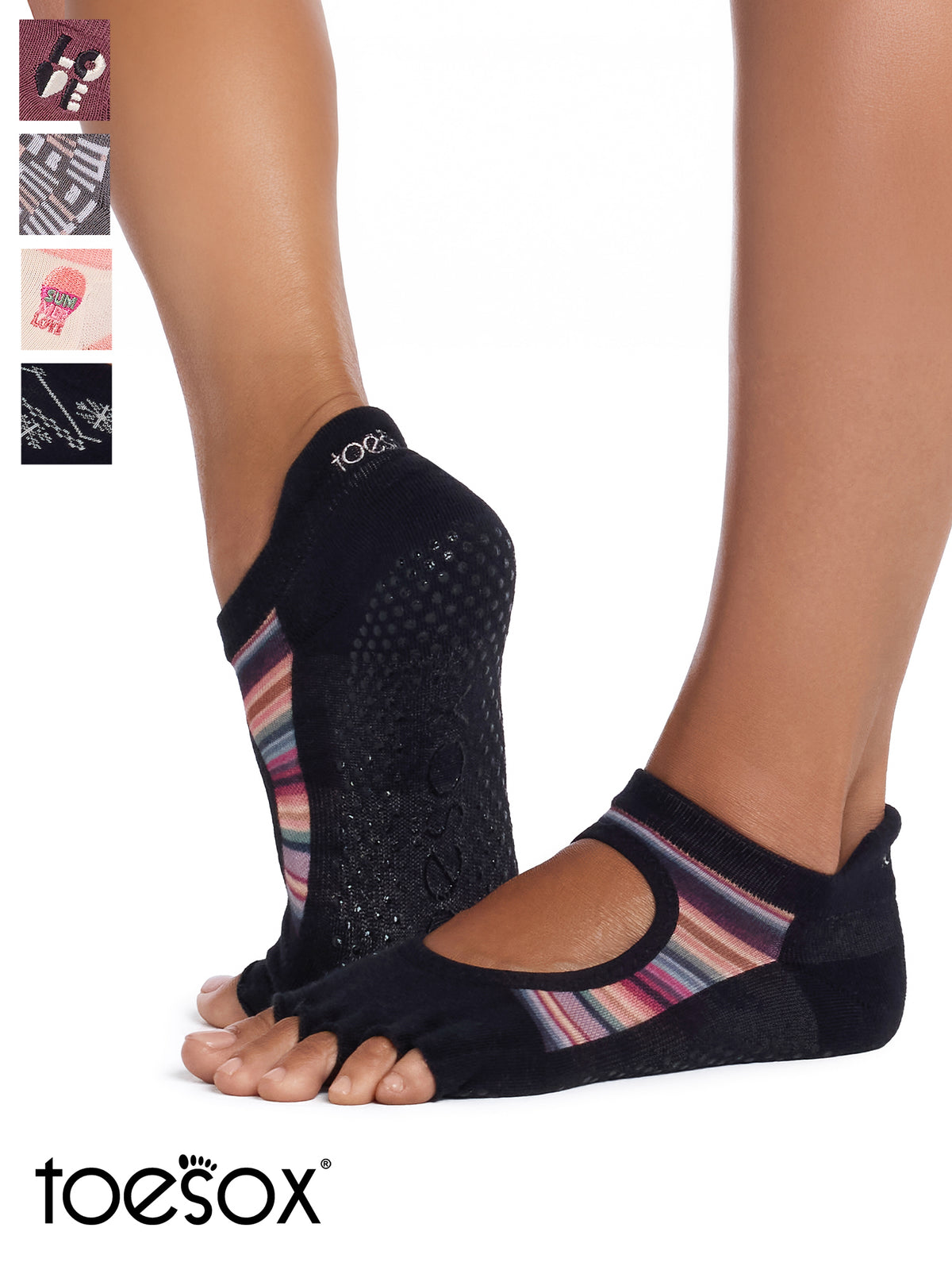 [ToeSox] Bellarina Ultra Fine Knit ベラリナ ウルトラファインニット（Half-Toe／つま先なし） グリップ ソックス ／ ヨガ ピラティス 滑り止め付 靴下 26FW_D2