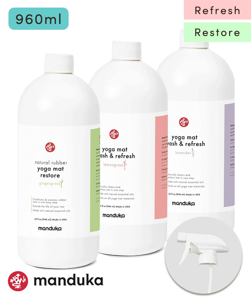 [Manduka] マットウォッシュスプレーリフィル（詰め替え用 960ml） リフレッシュ ＆ リストア / MatWash Renew Restore ケア用品 ヨガマットクリーナー マンドゥカ CORE [A] 60_1-Puravida! プラヴィダ　ヨガ ピラティス フィットネスショップ