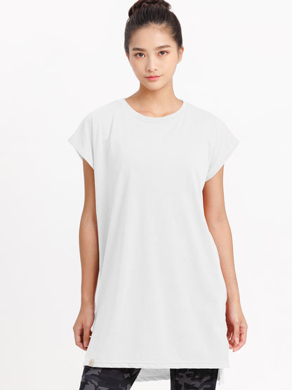 [Loopa] ルーパ サイドスリット チュニック Tee side slit tunic tee / ヨガトップス ヨガウェア Tシャツ [A] 20_1-Puravida! プラヴィダ　ヨガ ピラティス フィットネスショップ