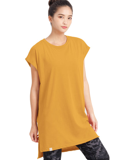 [Loopa] ルーパ サイドスリット チュニック Tee side slit tunic tee / ヨガトップス ヨガウェア Tシャツ [A] 20_1-Puravida! プラヴィダ　ヨガ ピラティス フィットネスショップ