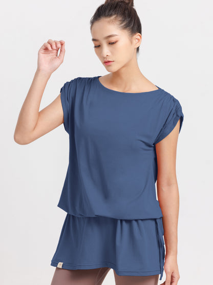 [Loopa] ルーパ 2.0 ドローストリング チュニック Yogawear Drawstring tunic Tシャツ ヨガトップス / ヨガウェア ブラック 10_1-Puravida! プラヴィダ　ヨガ ピラティス フィットネスショップ