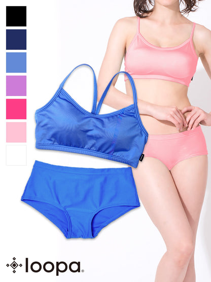 [Loopa] ルーパ シルキーファイン ブラトップ ショーツ 上下セットSilky Fine Bra Top Shorts set / スポーツブラ ショーツ インナー ヨガウェア [A] 20_2-Puravida! プラヴィダ　ヨガ ピラティス フィットネスショップ