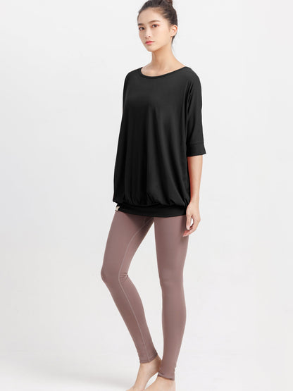 [Loopa] ルーパ 2.0 ドルマン スリーブ トップ Yogawear Dolman Sleeve Top Tシャツ ヨガトップス / ヨガウェア ブラック 20_1-Puravida! プラヴィダ　ヨガ ピラティス フィットネスショップ